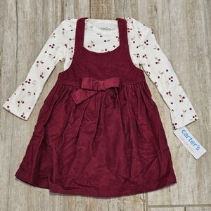 Corduroy Skirtall With Floral Onesie